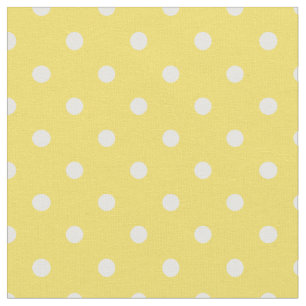 Tela Punto de polka amarillo y blanco