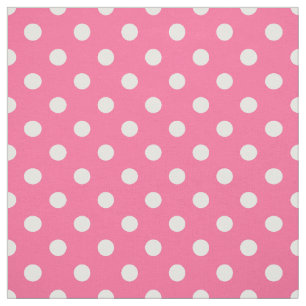 Tela Punto de Polka Blanco Rosa Textil