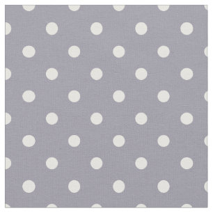 Tela Punto de Polka Blanco y gris Lilac
