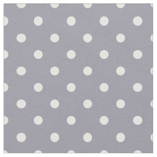 Tela Punto de Polka Blanco y Gris Lilac