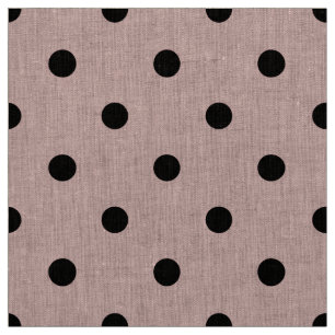 Tela Punto de polka negra rosa