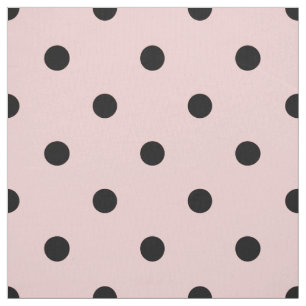 Tela Punto de polka negra rosa