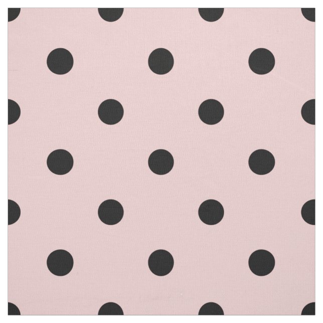 Tela Punto de polka negra rosa (Retal)