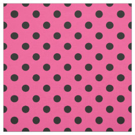 Tela Punto de Polka Negro Rosa Textil