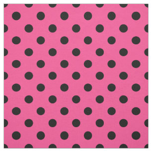 Tela Punto de Polka Negro Rosa Textil
