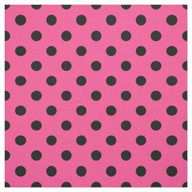 Tela Punto de Polka Negro Rosa Textil (Retal)