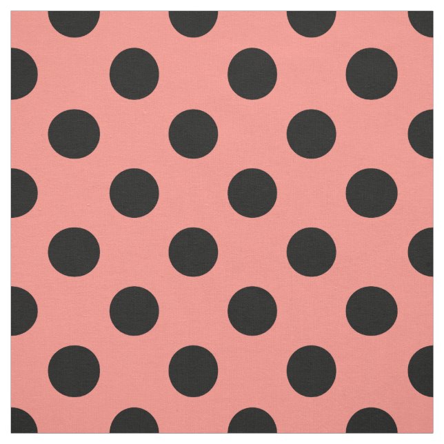Tela Punto de polka negro sobre melocotón (Retal)