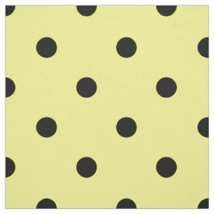 Tela Punto negro de polka amarillo