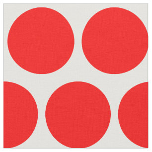 Tela Punto Polka blanco y rojo