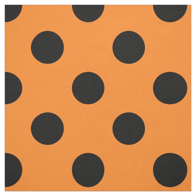 Tela Punto Polka del Naranja negro de Halloween (Retal)