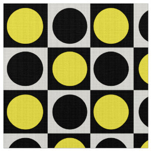 Tela Puntos amarillo y negro geométricos controlados
