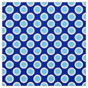 Tela Puntos, azul de cobalto y blanco circundados