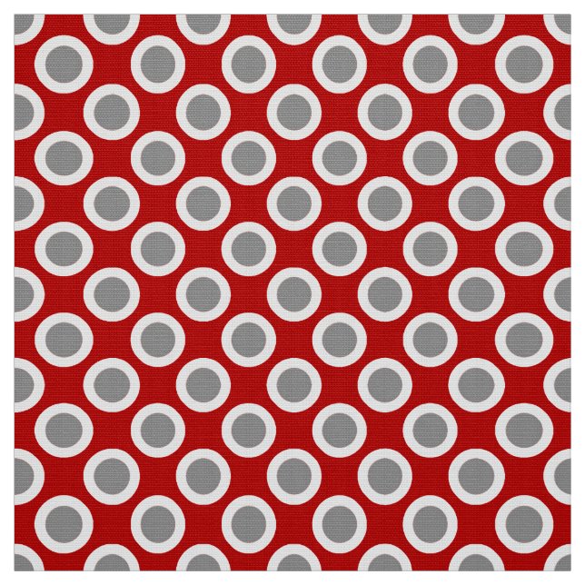 Tela Puntos circundados retros, de color rojo oscuro y (Retal)