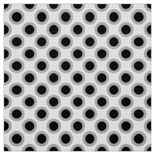 Tela Puntos circundados retros, gris, blanco y negro