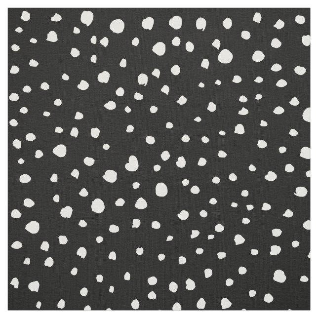 Tela Puntos dálmatas, puntos dálmatas, negro y blanco ( (Retal)