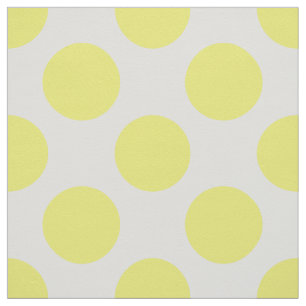 Tela Puntos de polka amarilla en blanco