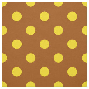 Tela Puntos de Polka Amarillo Marrón Textil