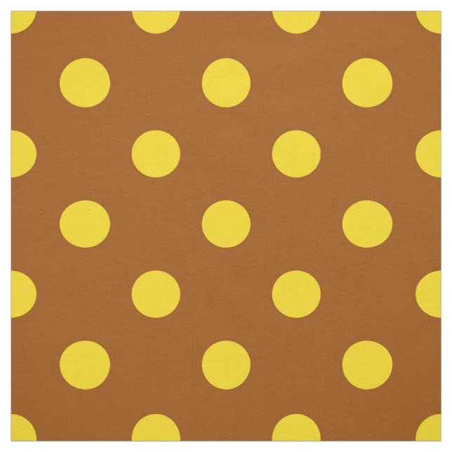 Tela Puntos de Polka Amarillo Marrón Textil (Retal)