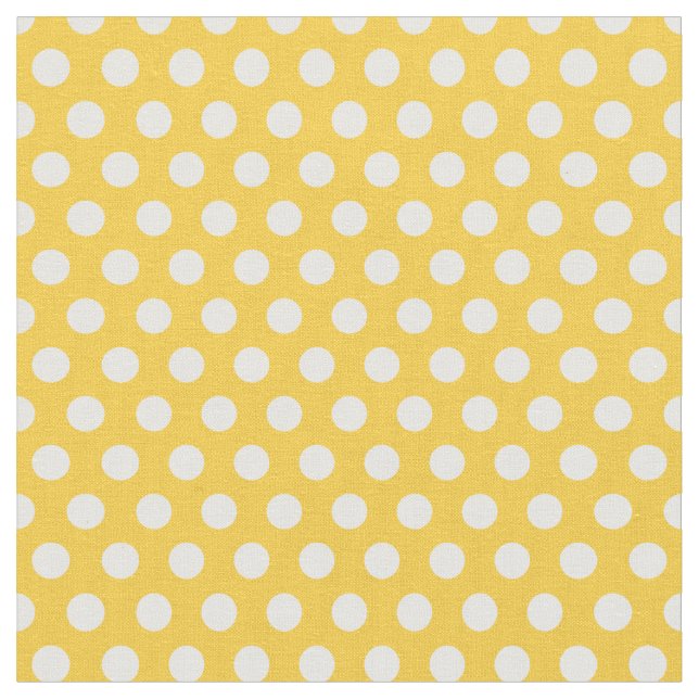 Tela Puntos de polka amarillos (De cerca)