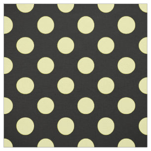 Tela Puntos de polka amarillos sobre fondo negro