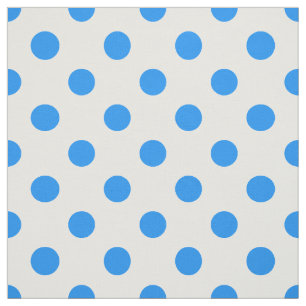 Tela Puntos de Polka azul de fondo blanco