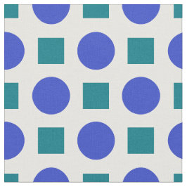 Tela Puntos de polka azul y cuadrados verdes