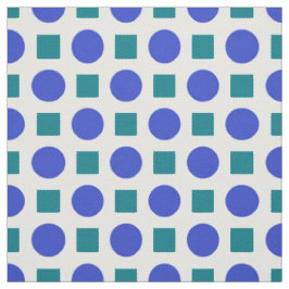 Tela Puntos de polka azul y cuadrados verdes