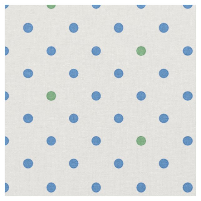 Tela Puntos de polka azules y verdes (De cerca)