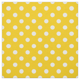 Tela Puntos de Polka Blanco Amarillo Textil