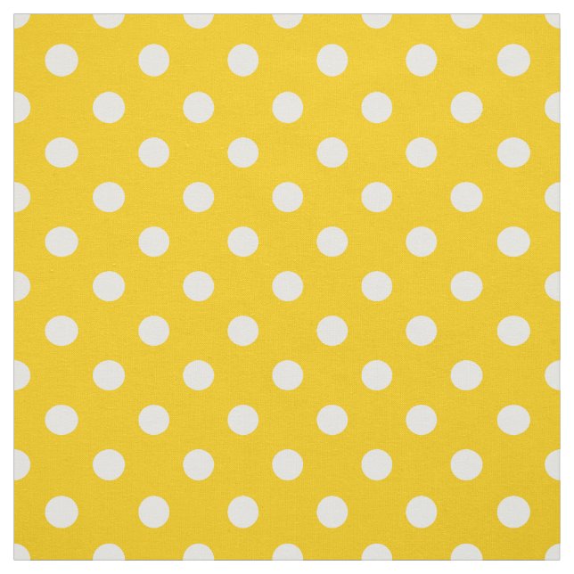 Tela Puntos de Polka Blanco Amarillo Textil (Retal)