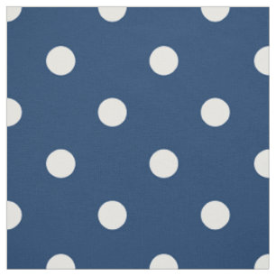 Tela Puntos de Polka Blanco Azul Glorioso Antiguo (gran
