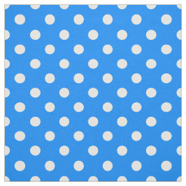 Tela Puntos de Polka Blanco Azul Textiles