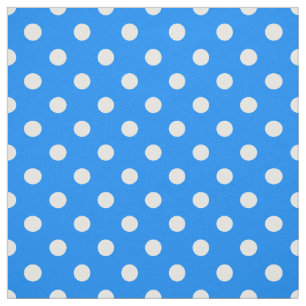 Tela Puntos de Polka Blanco Azul Textiles