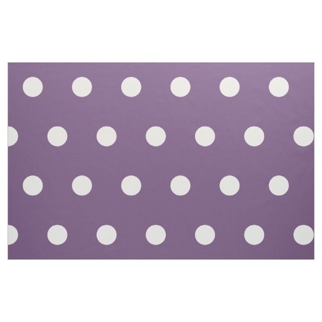 Tela Puntos de polka blanco en ciruela ("Cuarto gordo" (fat quarter))