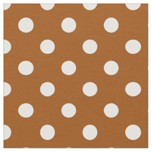 Tela Puntos de Polka Blanco Marrón Textiles