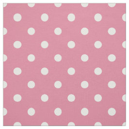 Tela Puntos de polka blanco rosado medio
