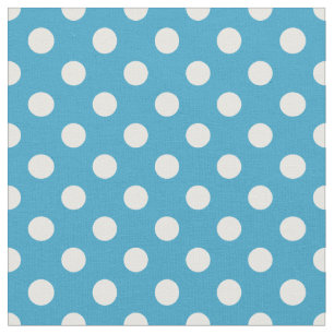 Tela Puntos de Polka Blanco sobre fondo azul pavo real