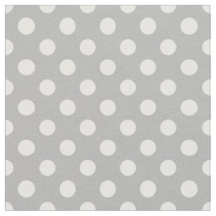 Tela Puntos de Polka Blanco sobre fondo gris cromado