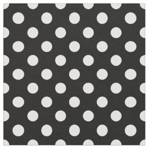 Tela Puntos de Polka Blanco sobre fondo negro