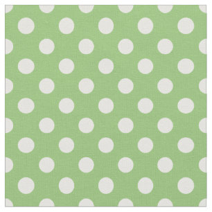 Tela Puntos de Polka Blanco sobre Verde Pistachio
