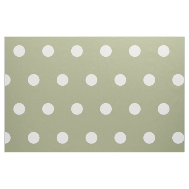 Tela Puntos de polka blanco sobre verde sabio ("Cuarto gordo" (fat quarter))
