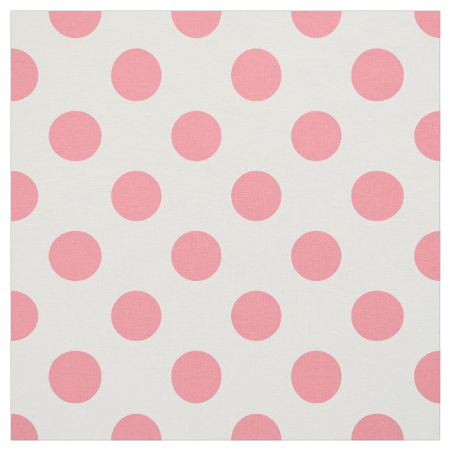 Tela Puntos de polka coral y blanco (Retal)