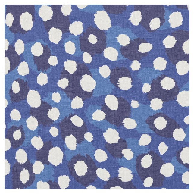 Tela puntos de polka de Moda azul y blanco (De cerca)