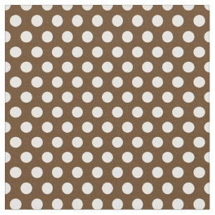 Tela Puntos de Polka Marrón Chocolate