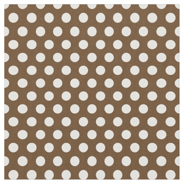 Tela Puntos de Polka Marrón Chocolate (De cerca)