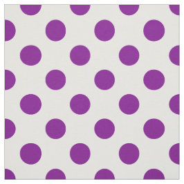 Tela Puntos de polka morado y blanco
