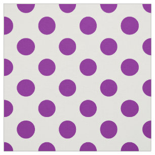 Tela Puntos de polka morado y blanco