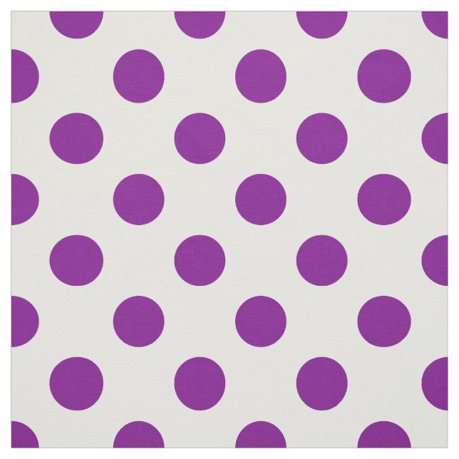 Tela Puntos de polka morado y blanco (Retal)