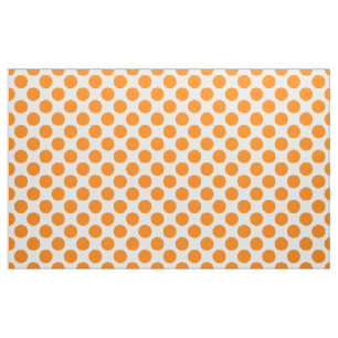 Tela Puntos de Polka Naranja en Blanco