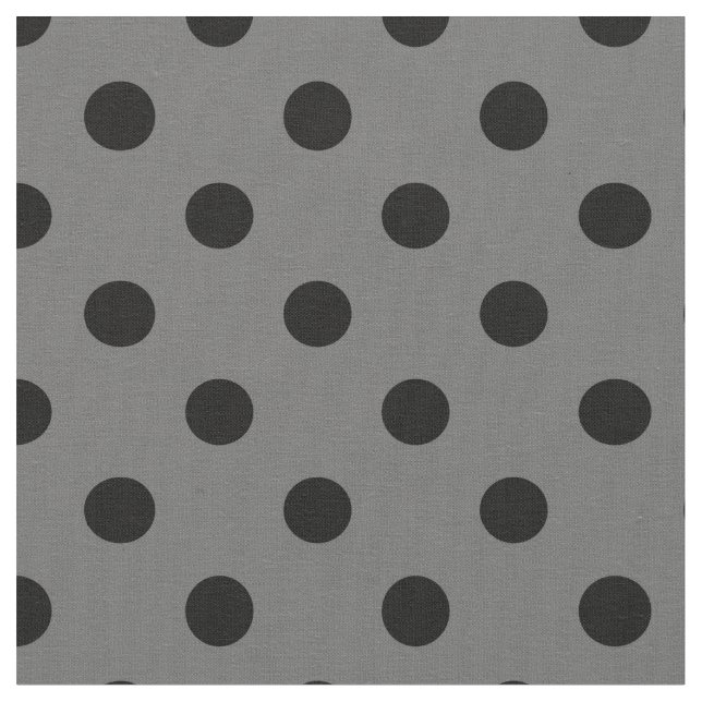 Tela Puntos de Polka Negro gris textiles (De cerca)
